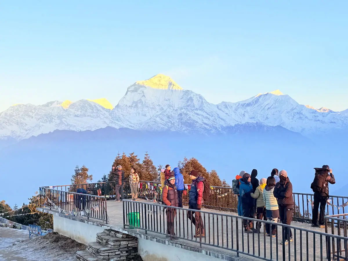 Guest enjoying the view from Poon Hill