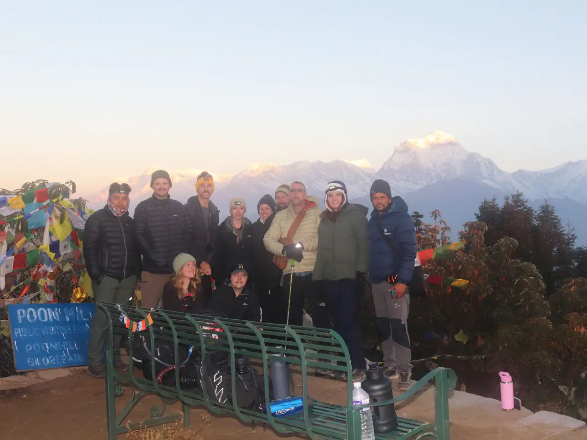 Guide bhimsen with clients in Poon hill