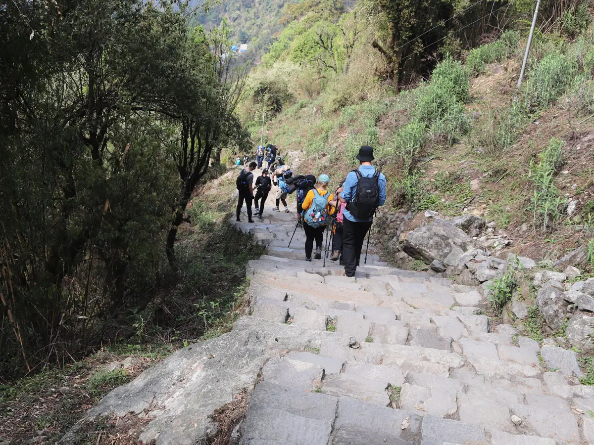 Walking towards Annapurna Base Camp