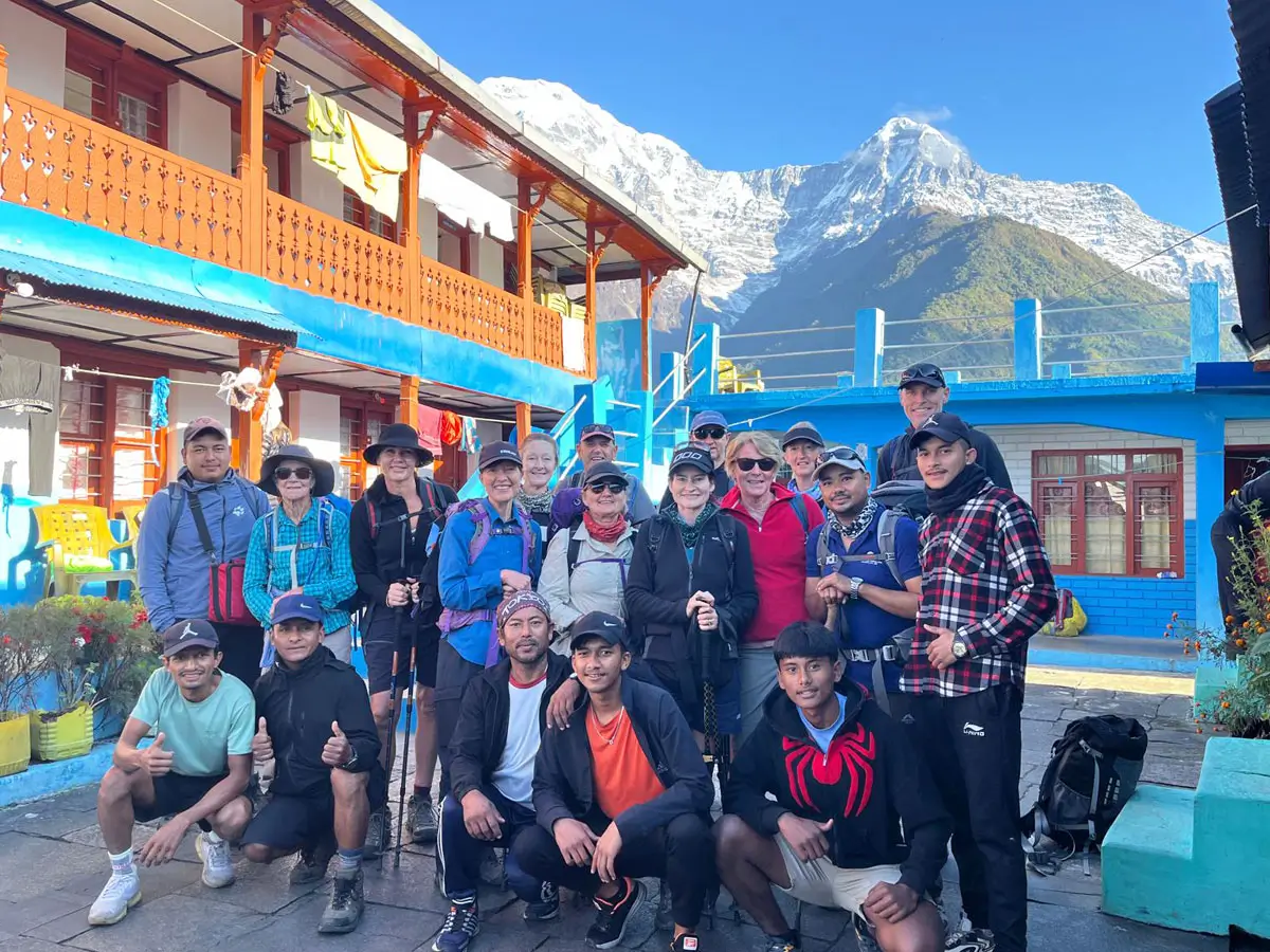 Outfitter Himalaya ABC Trek Group-leading by guide Raj