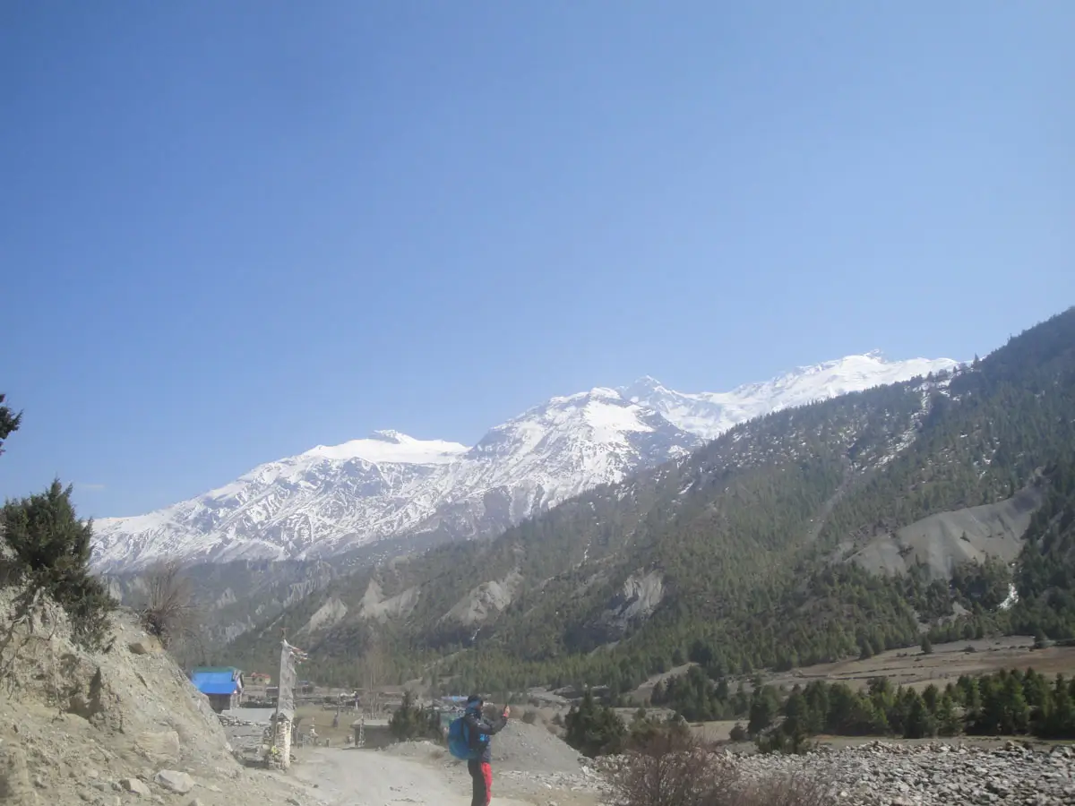 Guest enjoying the trek in April