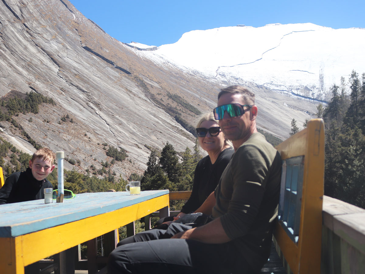 Our Guest resting on while on Annapurna Circuit Trek