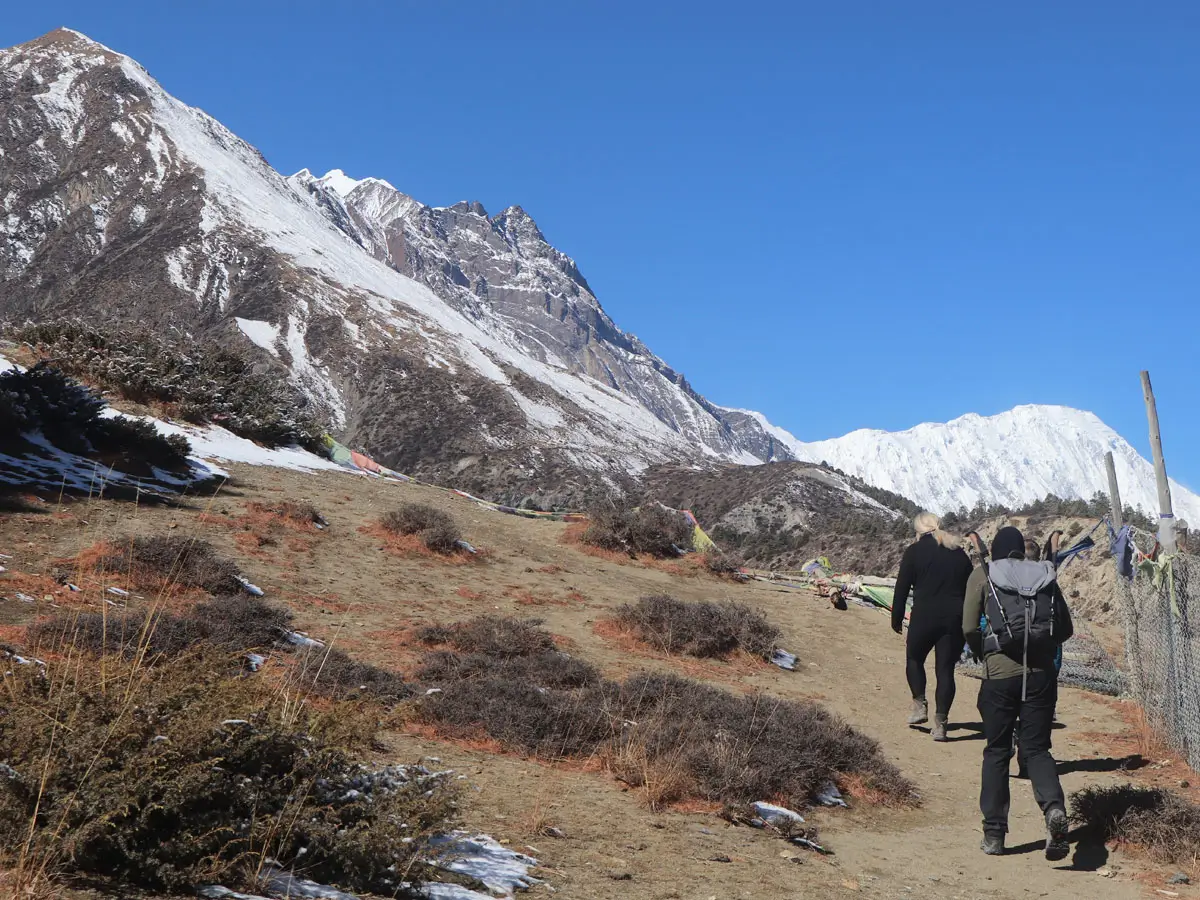 Walking towards Thorong La pass