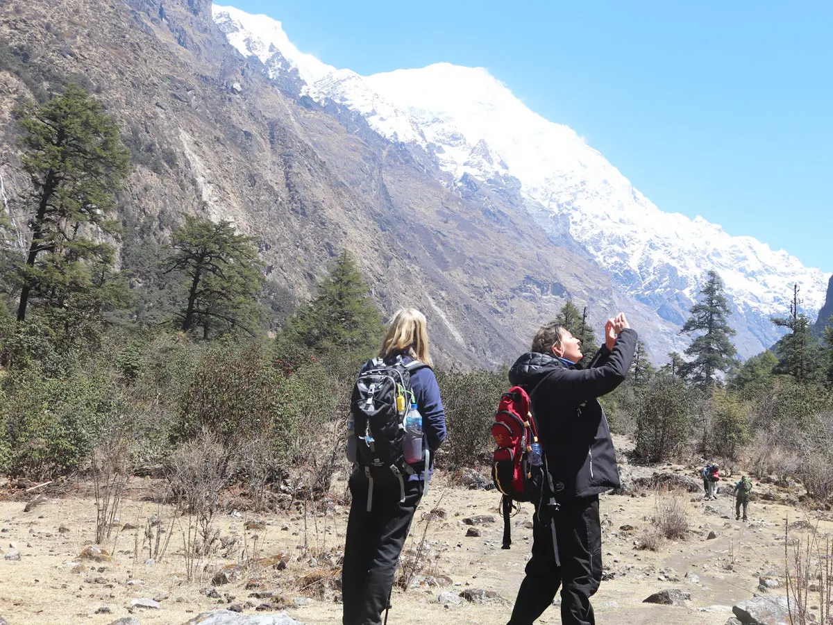 Tourists enjoying the Langtang trek