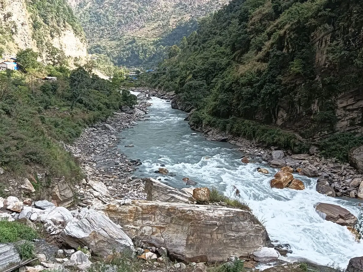 The river valley on Manaslu Trek